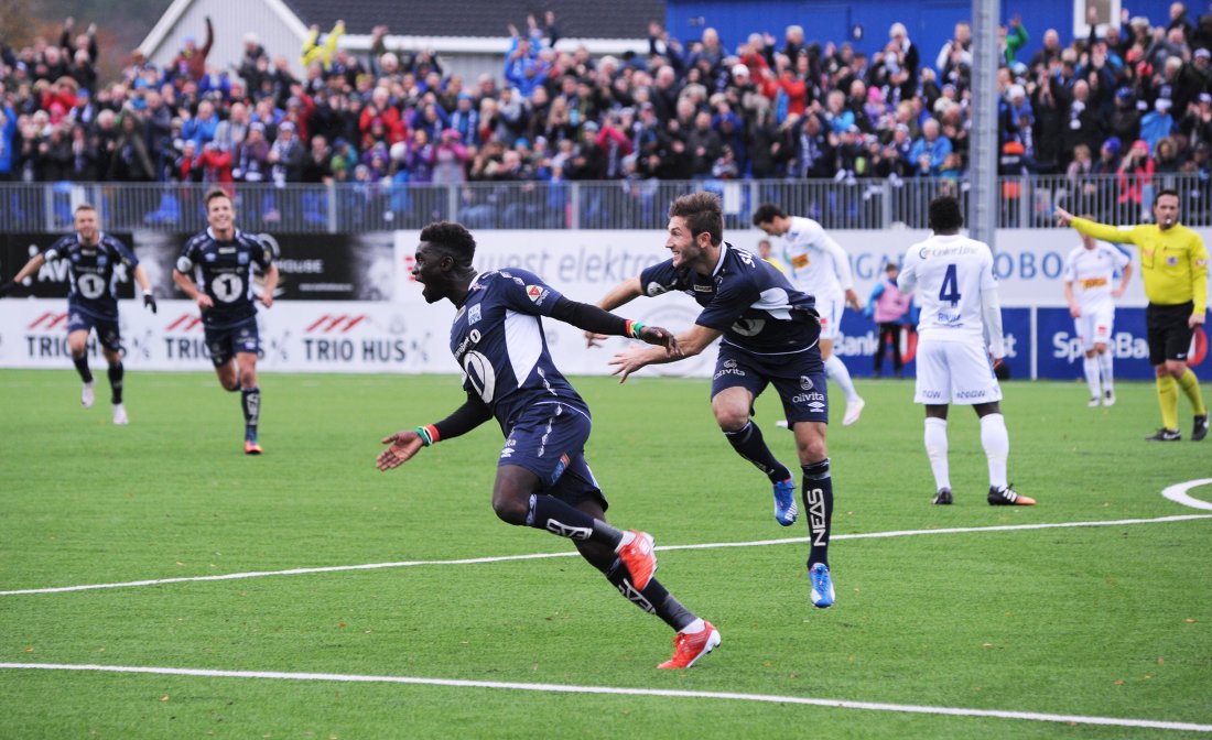 Aliou Coly scoret det første målet i seriefinalen i 2016. Foto: NTB