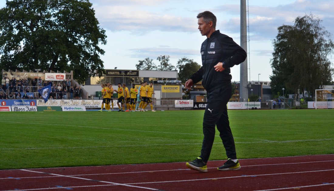 Første kamp var 3-0-seieren borte mot Moss, to dager etter han overtok som KBK-trener. Foto: Ann Olaug Slatlem